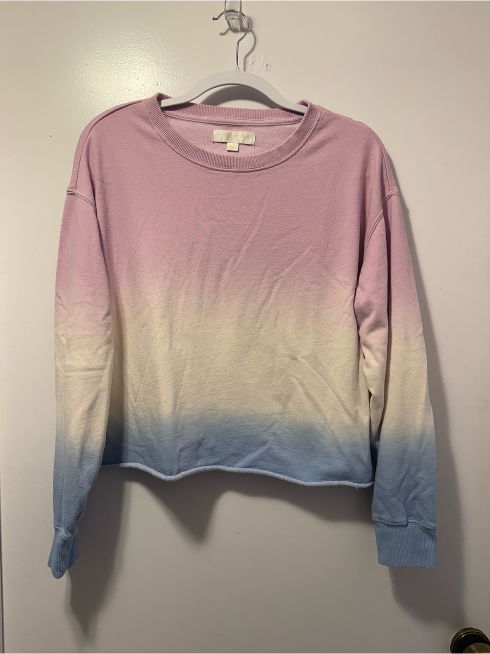 Pastel Ombre Crewneck Spiritual gangster cropped Sweatshirt - Pink, light , Blue